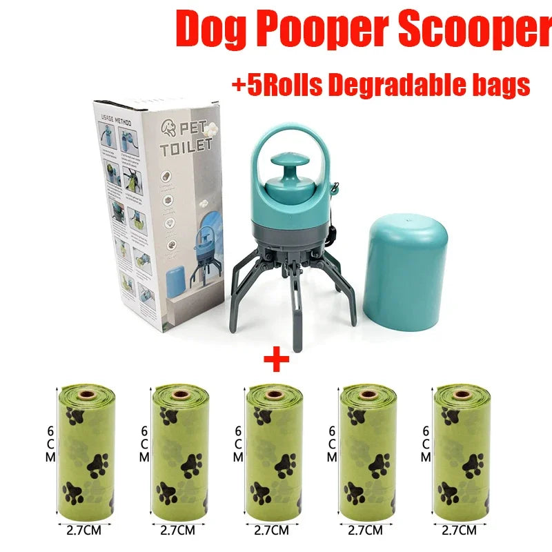 Portable Pet Poop Scooper with Built-In Bag Dispenser
