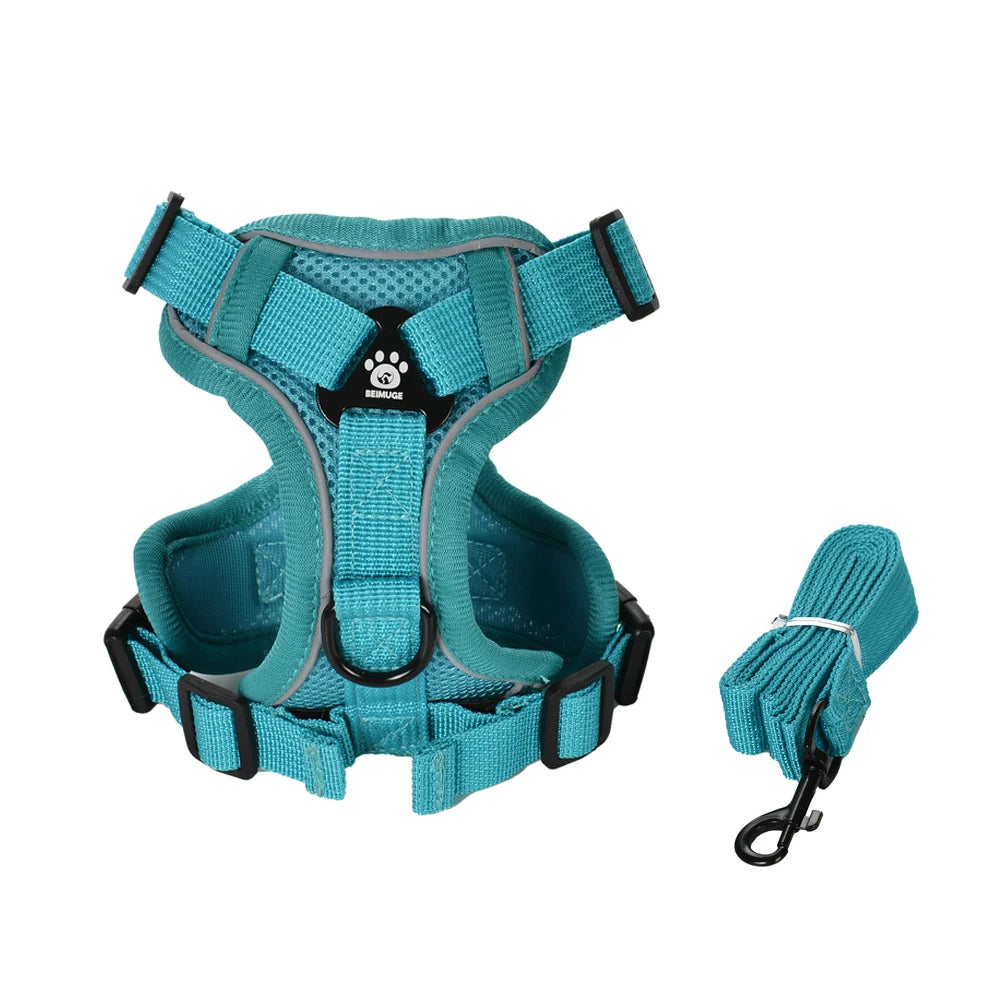 Reflective Dog Vest Harness & Lead Set – Adjustable, Breathable & Secure
