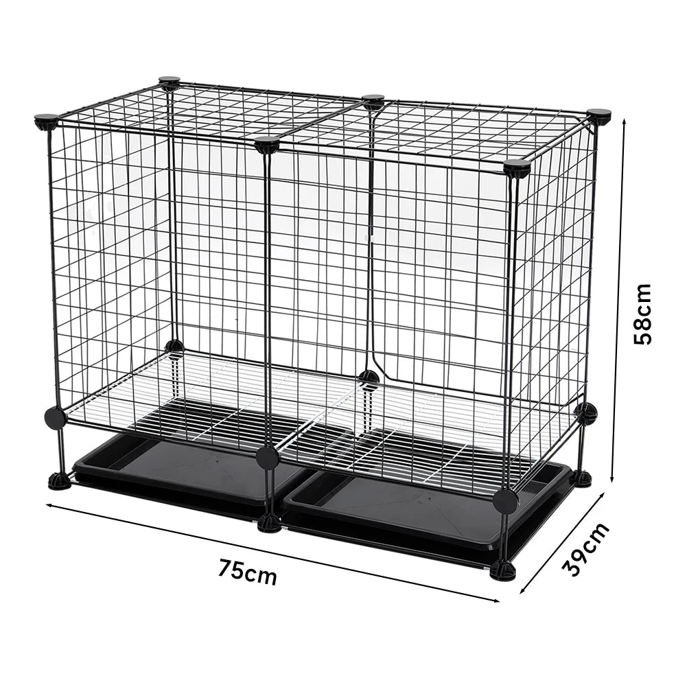 Tieker Black Wire Dog Cage with 2 Removable Trays