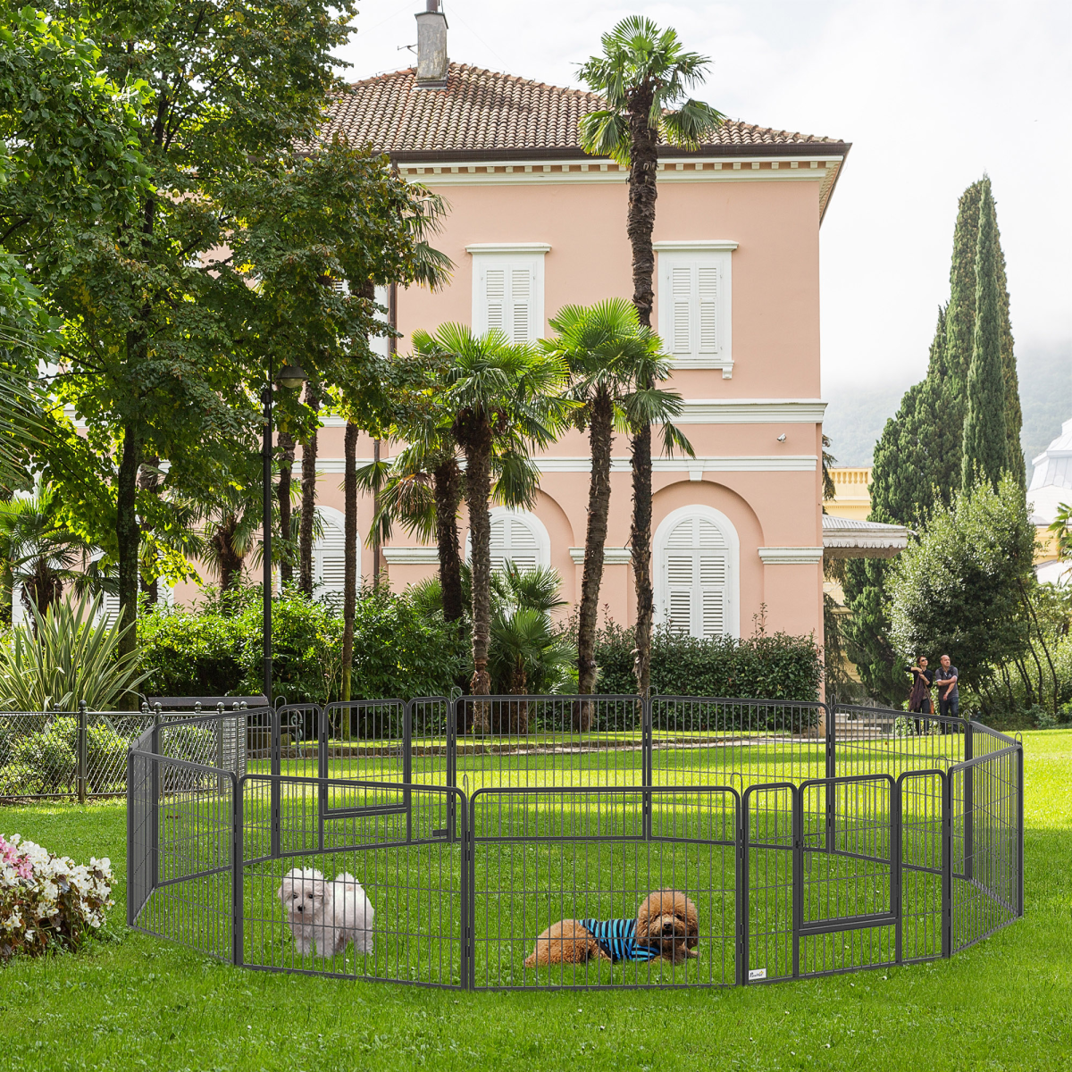 Heavy-Duty 12-Panel Pet Playpen with 2 Doors, 80x60 cm, DIY Fence