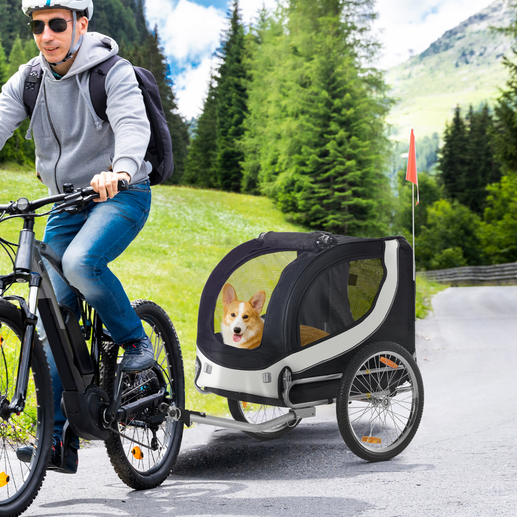 Pet Bicycle Trailer Carrier - Water-Resistant Steel Frame, Black