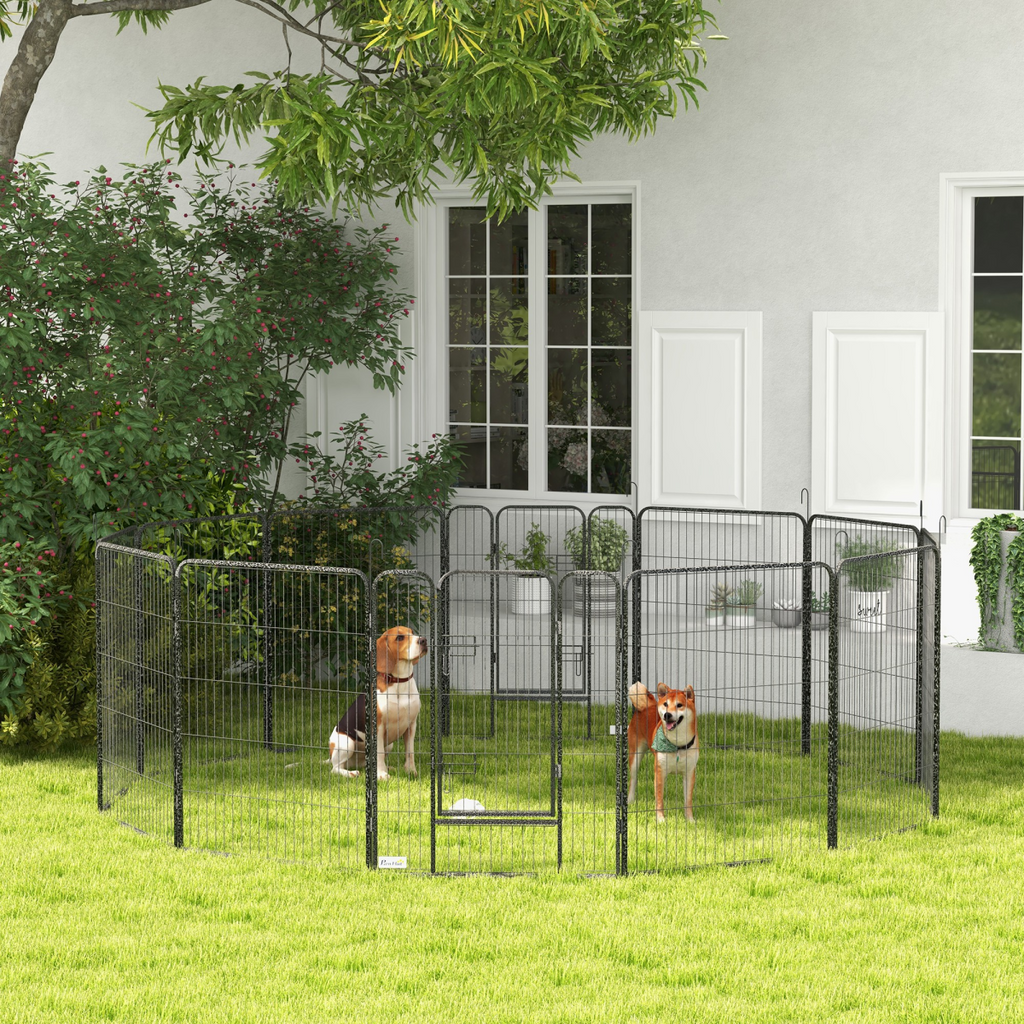 Heavy-Duty 12-Panel Puppy Play Pen for Indoor & Outdoor Use