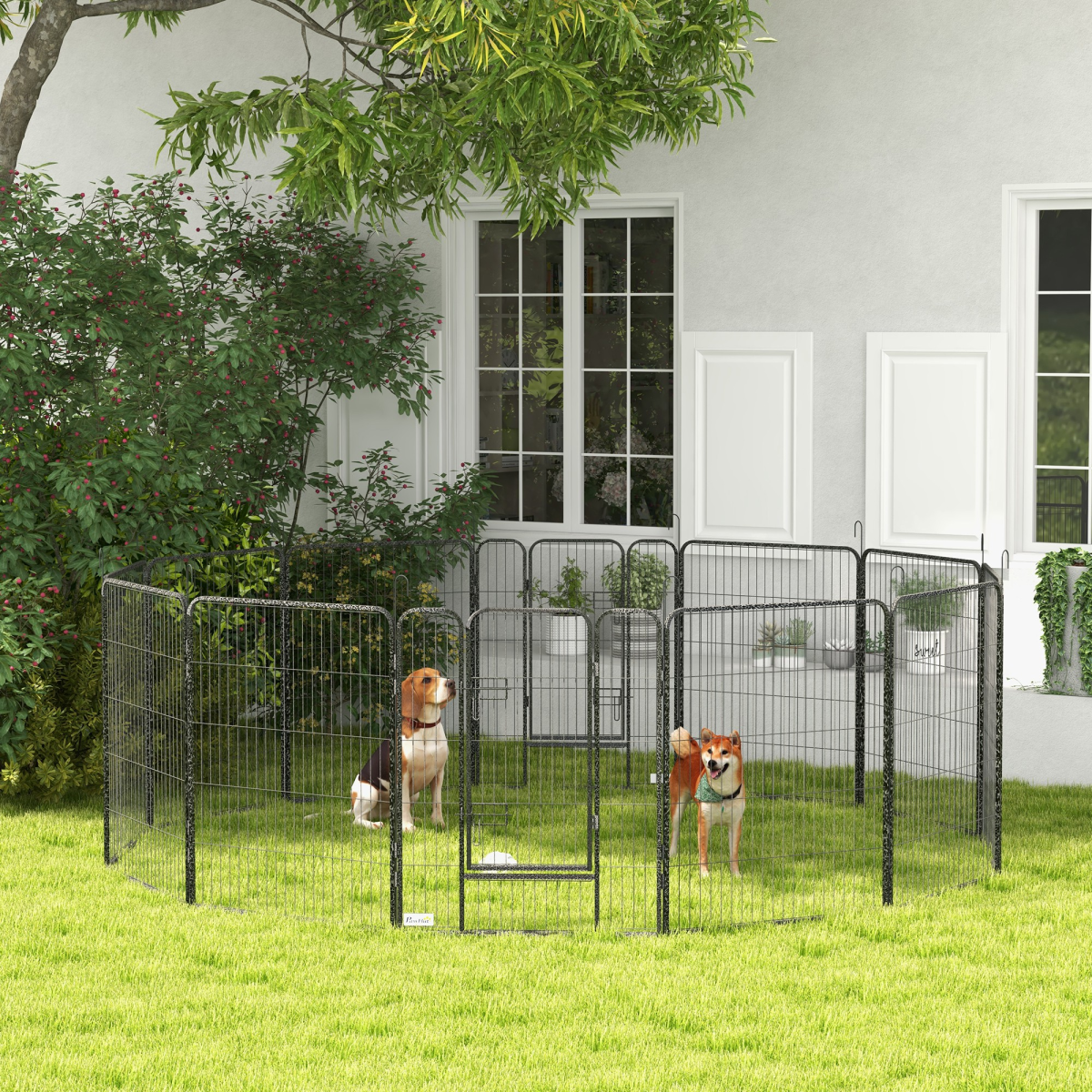 Heavy-Duty 12-Panel Puppy Play Pen for Indoor & Outdoor Use