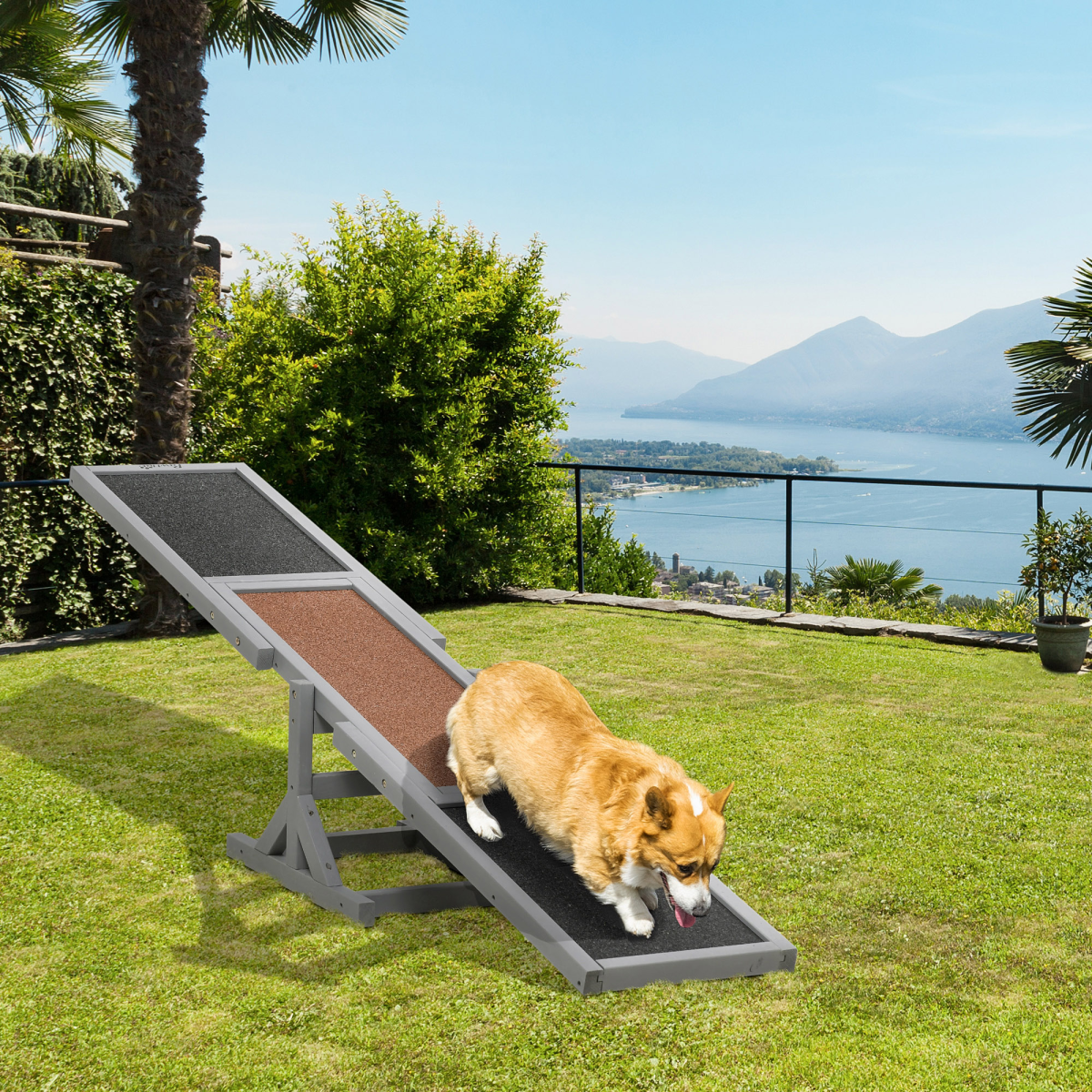 PawHut Large Wooden Pet Seesaw with Anti-Slip Surface 180x30x30 cm