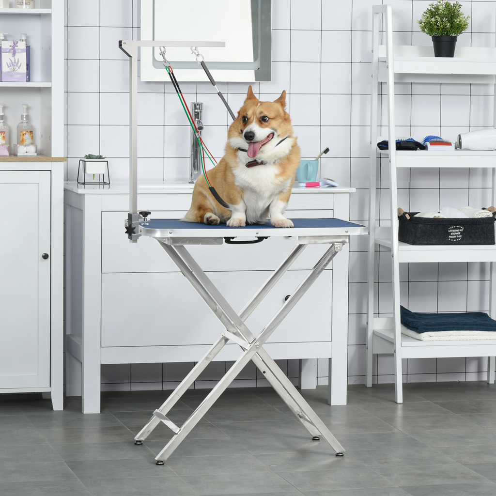 Stainless Foldable Adjustable Pet Grooming Arm with Clamp for Medium Dogs