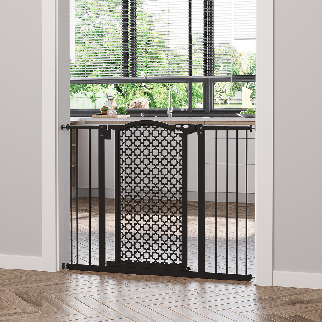 Pawhut 74-105 cm Pet Safety Gate - Pressure Fit, Auto-Close, Double Lock