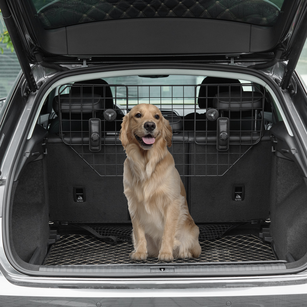 Adjustable Car Boot Dog Guard Mesh Barrier - 90-120cm Wide, 40.5cm High