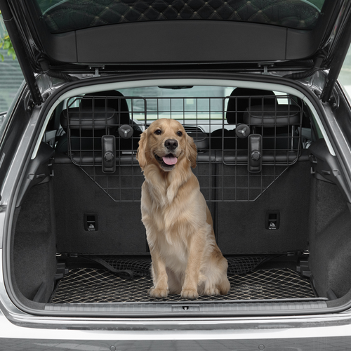 Adjustable Car Boot Dog Guard Mesh Barrier - 90-120cm Wide, 40.5cm High