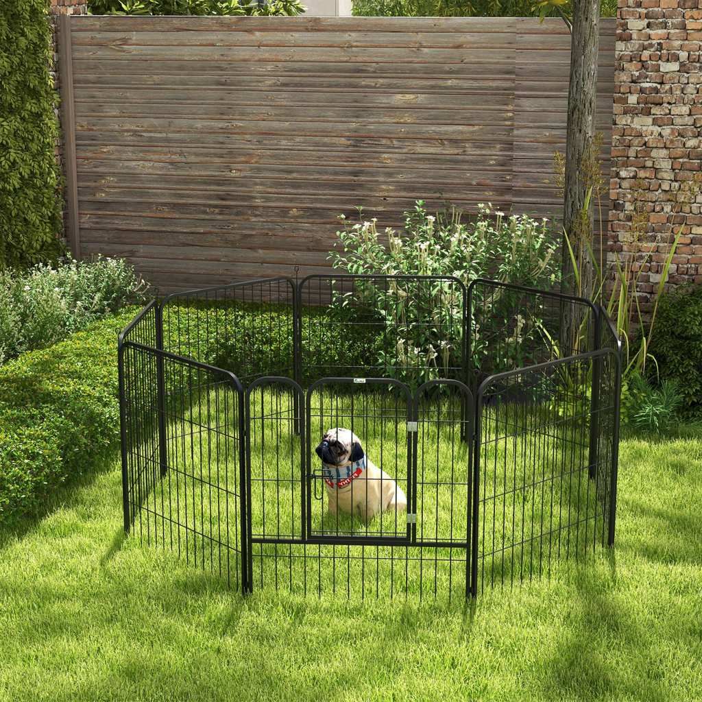 Foldable 4-Panel Pet Playpen: Metal Fence for Dogs & Rabbits