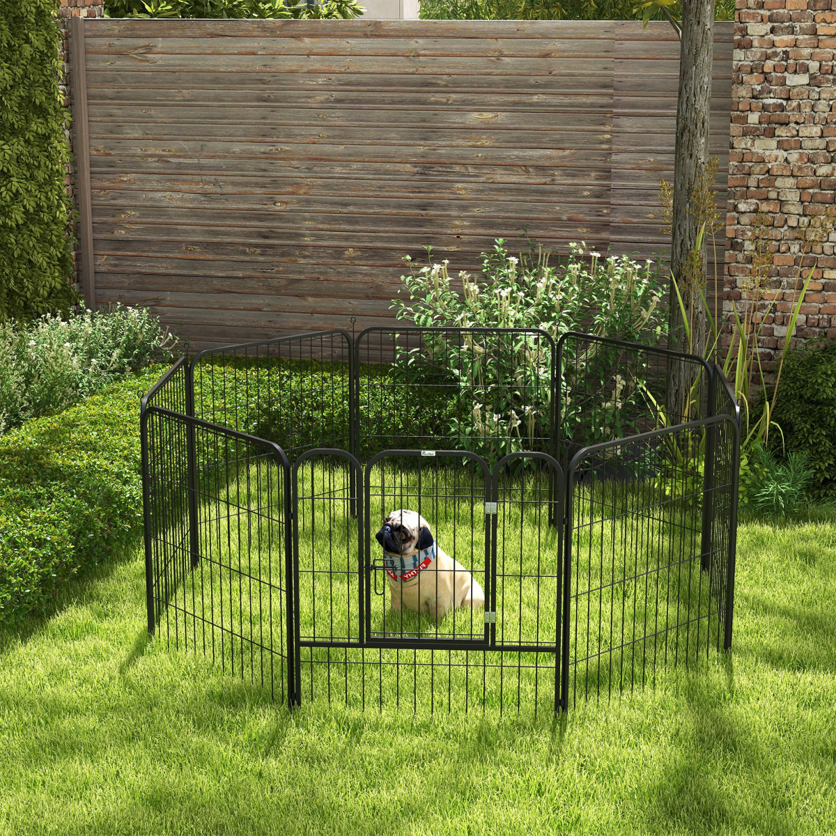 Foldable 4-Panel Pet Playpen: Metal Fence for Dogs & Rabbits