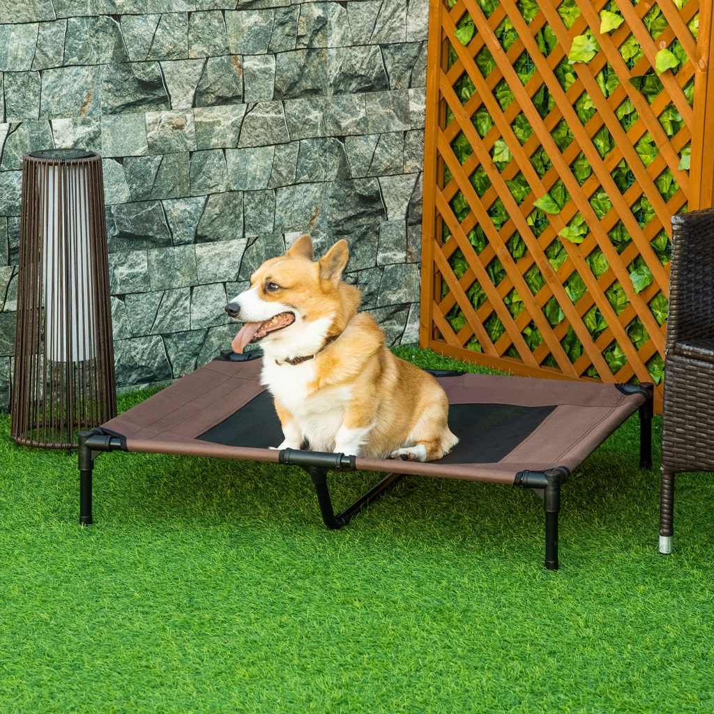 Raised Pet Bed Cot: Elevated Mesh Hammock, Waterproof, Portable & Easy-Clean