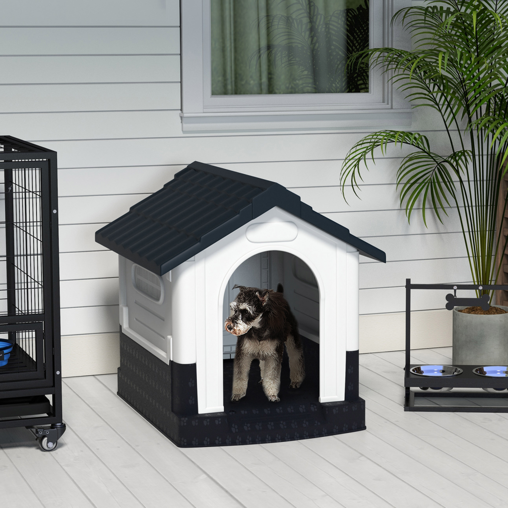 PawHut Outdoor Dog Kennel for Small Breeds - 80x69x76 cm, Grey
