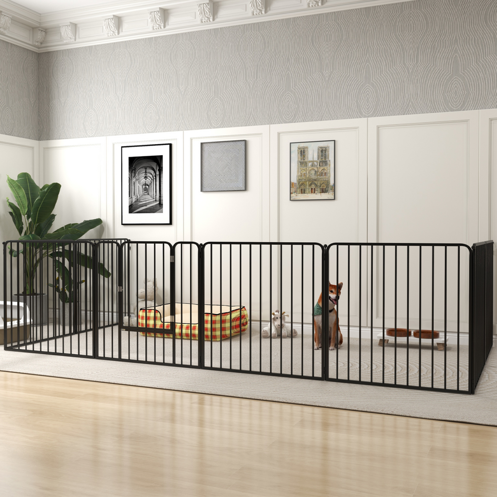 PawHut 80cm 8-Panel Heavy-Duty Dog Playpen for Small & Medium Dogs