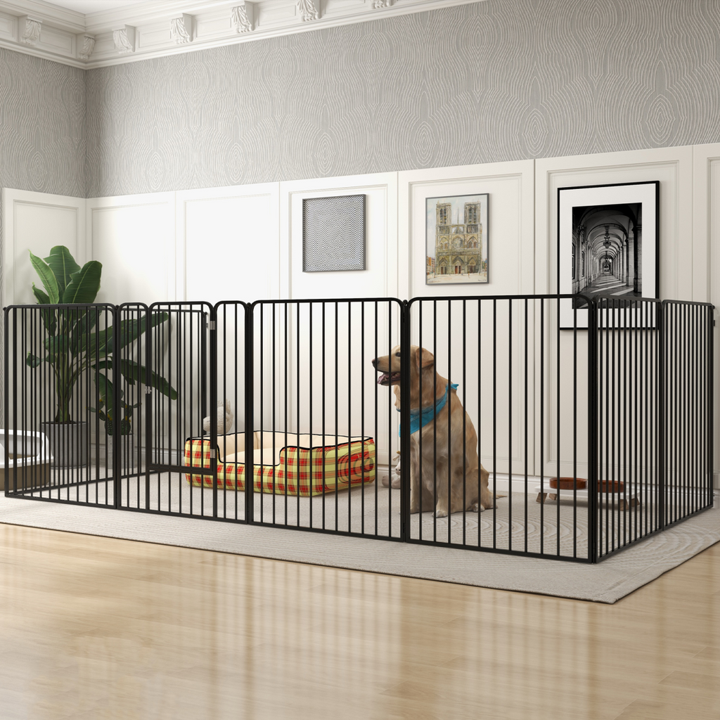 PawHut 8-Panel 100cm Heavy-Duty Dog Playpen Indoor/Outdoor for Small & Medium