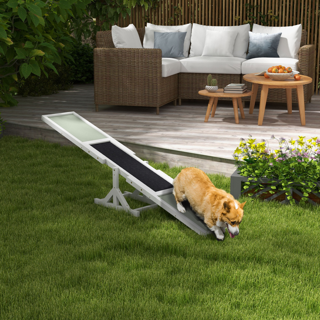 PawHut Wood Seesaw for Large Dogs - Anti-Slip & Outdoor-Ready