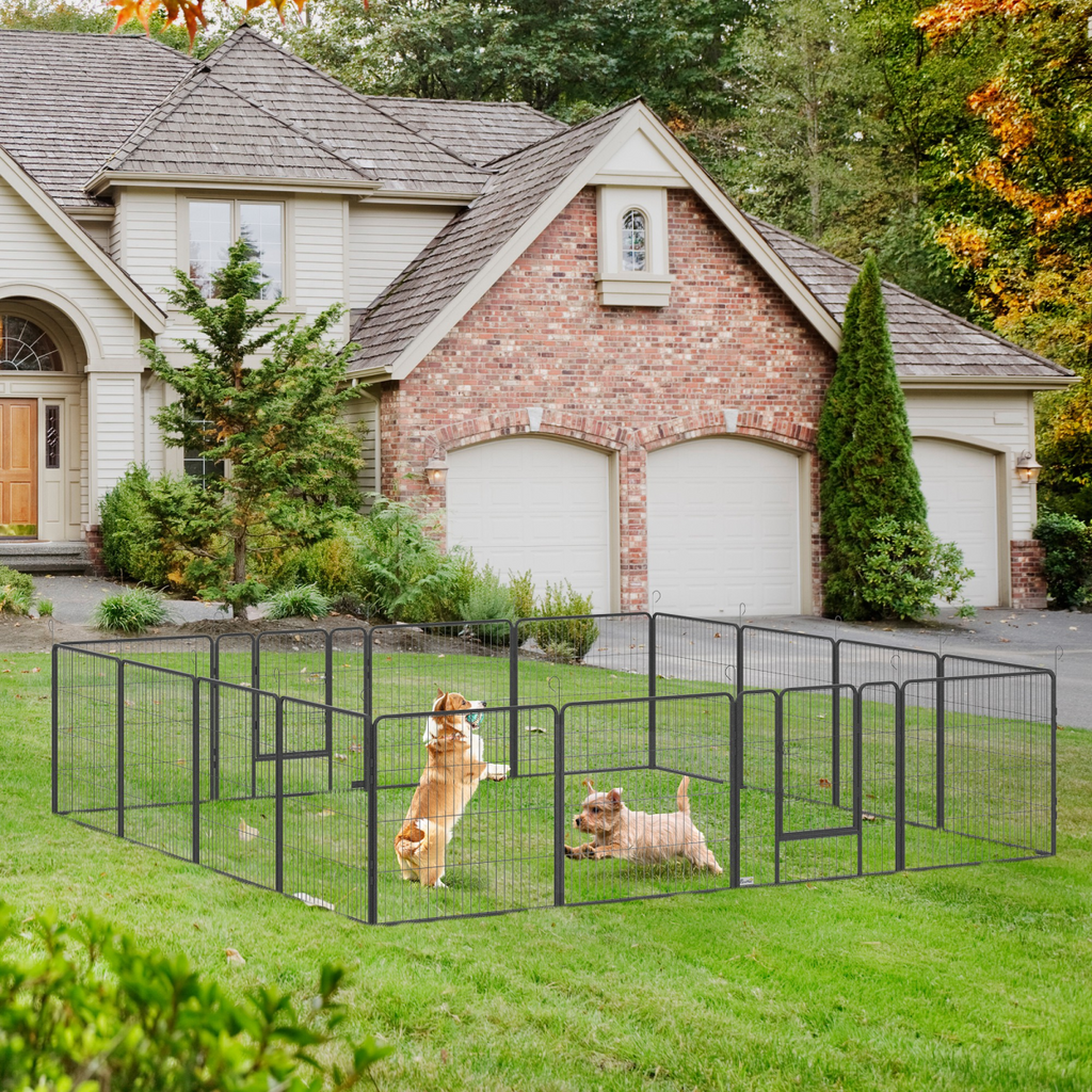 Heavy-Duty 16-Panel Puppy Play Pen - 80cm High, Flexible Shape