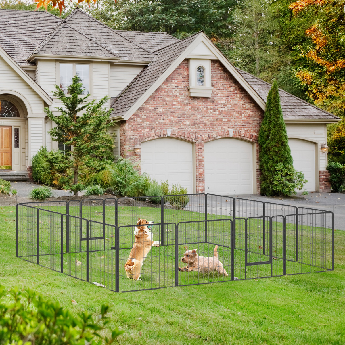 Heavy-Duty 16-Panel Puppy Play Pen - 80cm High, Flexible Shape