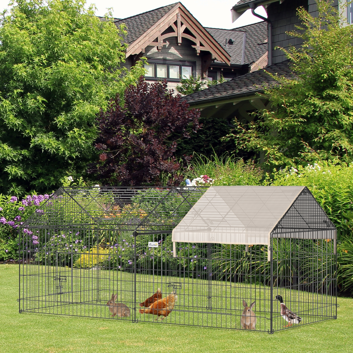 Outdoor Pet Shelter: Spacious, Weather-Protected, Portable Cage