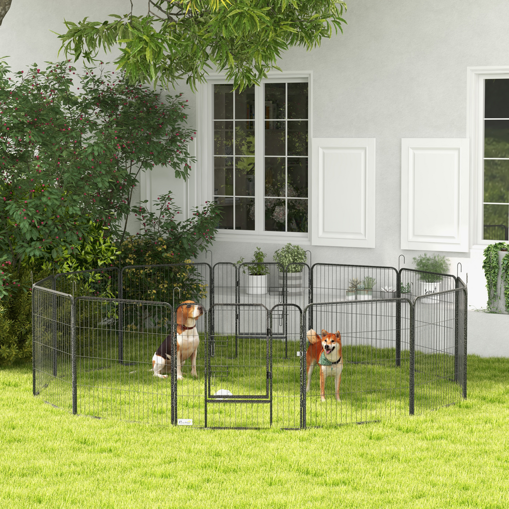Heavy-Duty 12-Panel Puppy Play Pen for Indoor/Outdoor Use