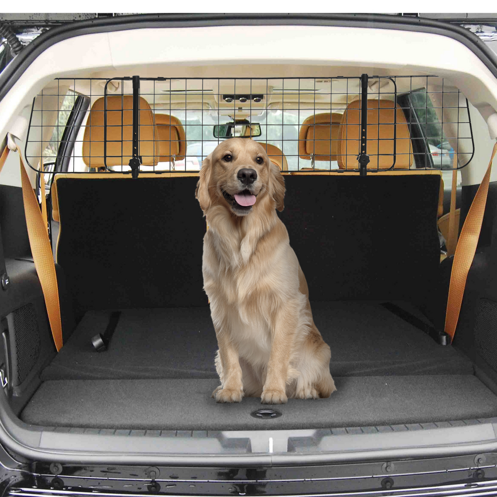 PawHut Heavy-Duty Pet Car Barrier - Adjustable Ventilated Mesh Guard