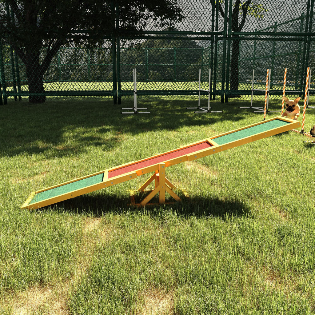 Pawhut Wooden Seesaw for Dogs - Training & Agility Toy, Non-Slip Surface