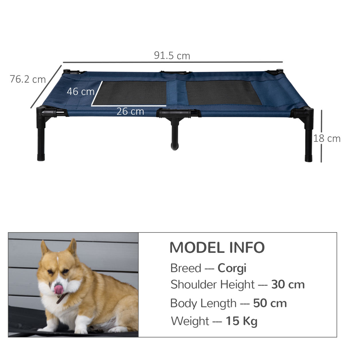 Raised Pet Cot Bed for Dogs & Cats - Elevated Hammock, Portable & Waterproof