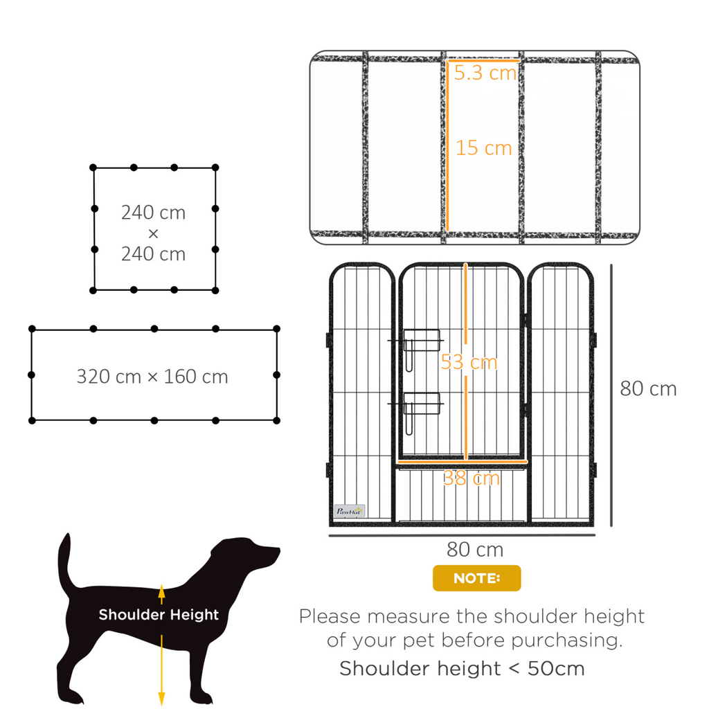Heavy-Duty 12-Panel Puppy Play Pen for Indoor/Outdoor Use