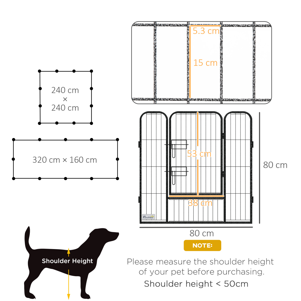 Heavy-Duty 12-Panel Puppy Play Pen for Indoor/Outdoor Use