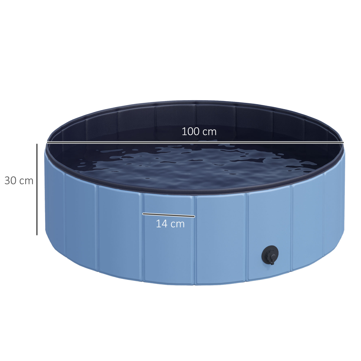 Pawhut 100cm Foldable Pet Pool for Indoor/Outdoor Cat & Dog Fun
