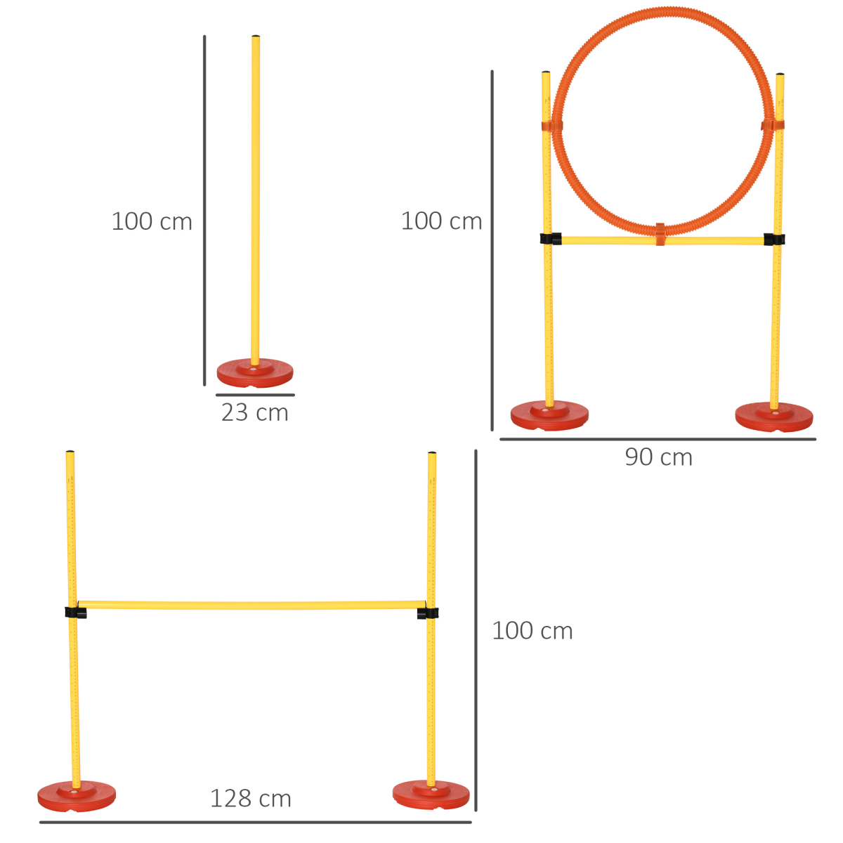 Portable Pet Agility Set: Adjustable Jump Poles, Ring & Turnstile Obstacles
