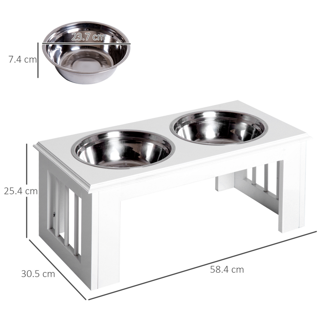 Raised Pet Feeder: Elevated Stainless Steel Double Bowls with Anti-Slip Base
