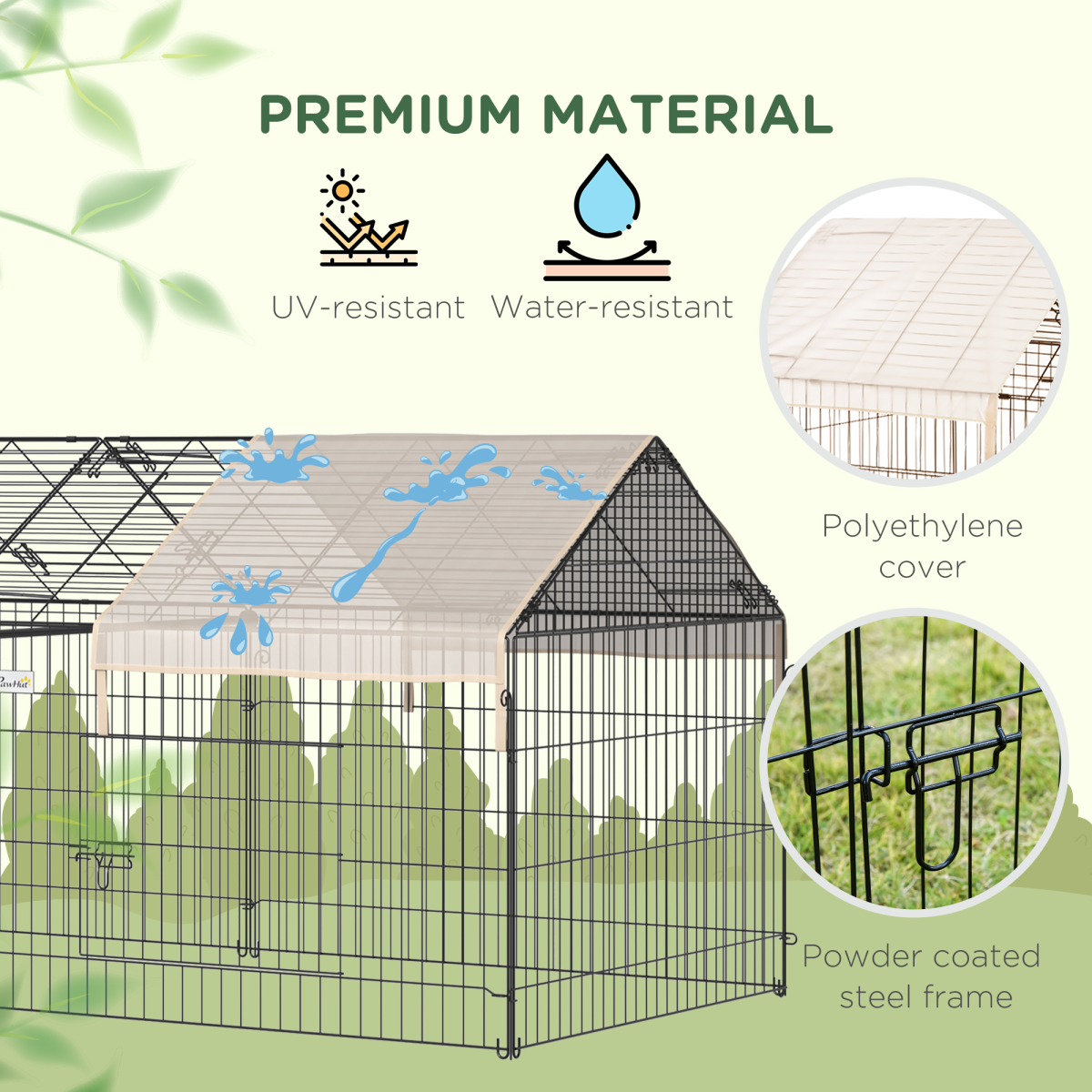 Outdoor Pet Shelter: Spacious, Weather-Protected, Portable Cage