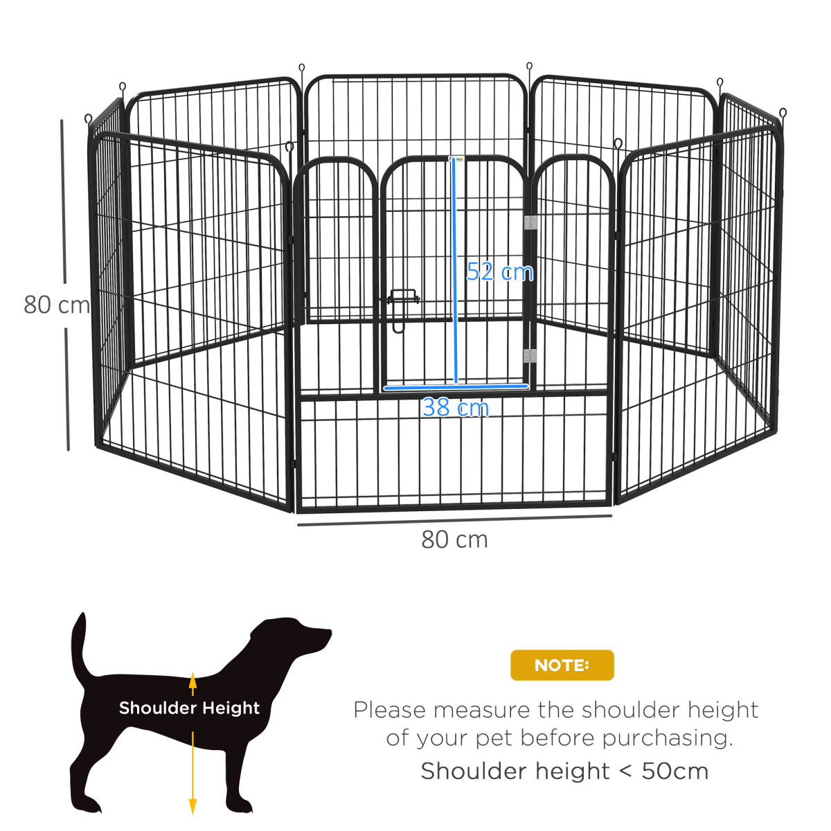 Foldable 4-Panel Pet Playpen: Metal Fence for Dogs & Rabbits