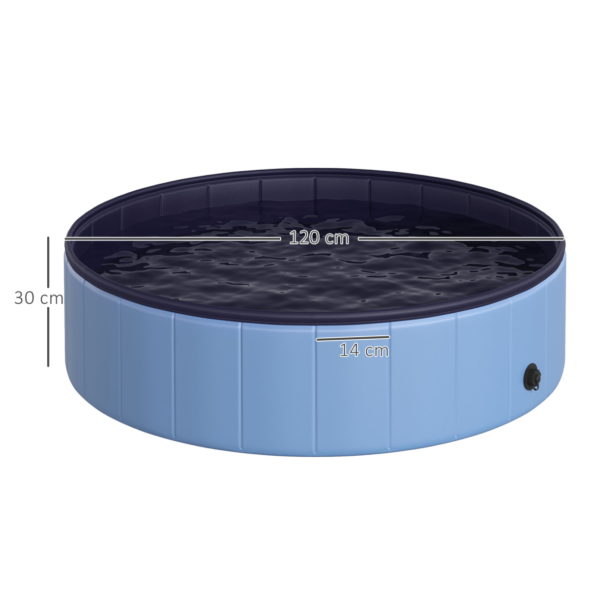 Foldable 120cm Portable Pet Pool - Blue Bath for Dogs & Cats