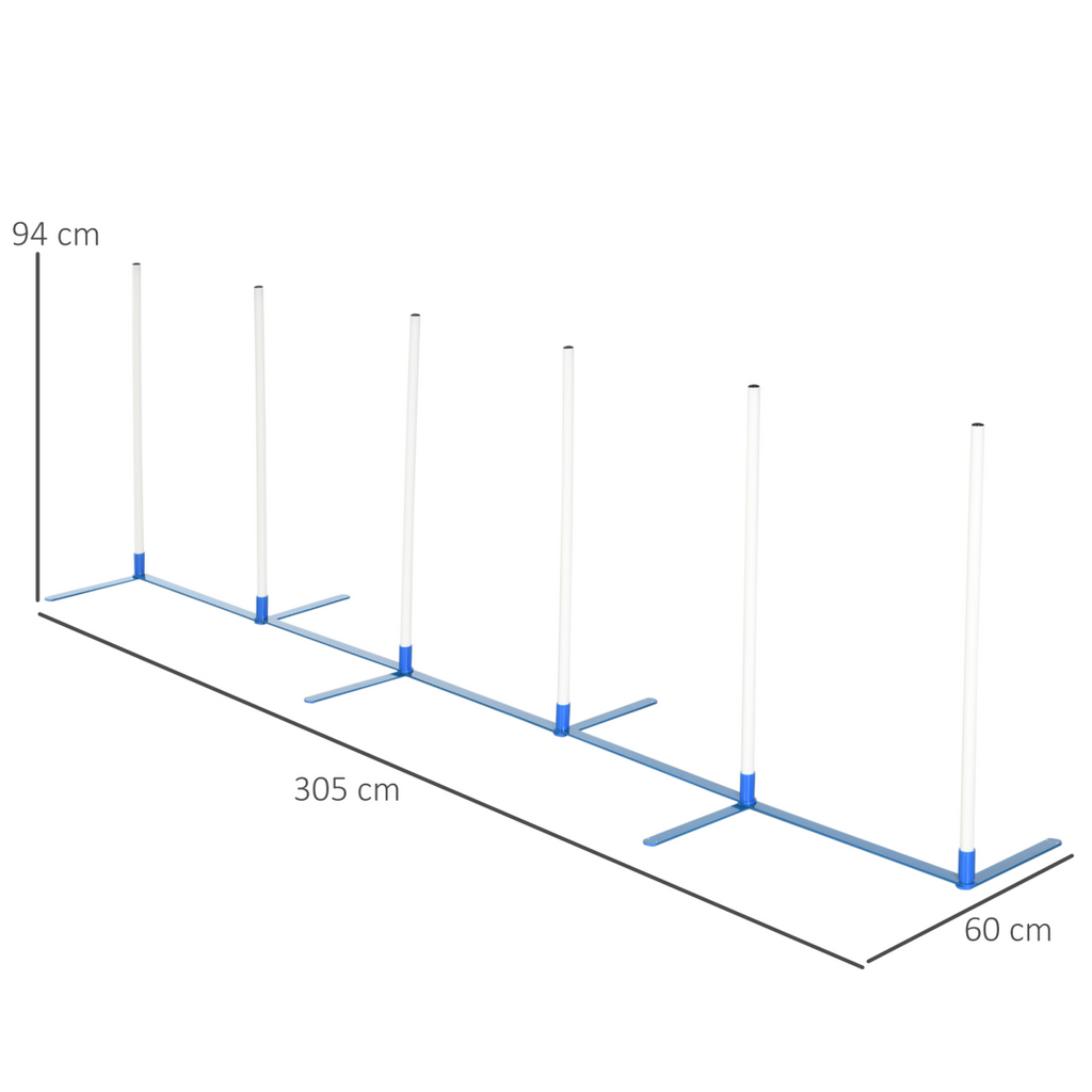 Six-Pole Dog Agility Starter Kit with Foldable Poles & Carry Bag