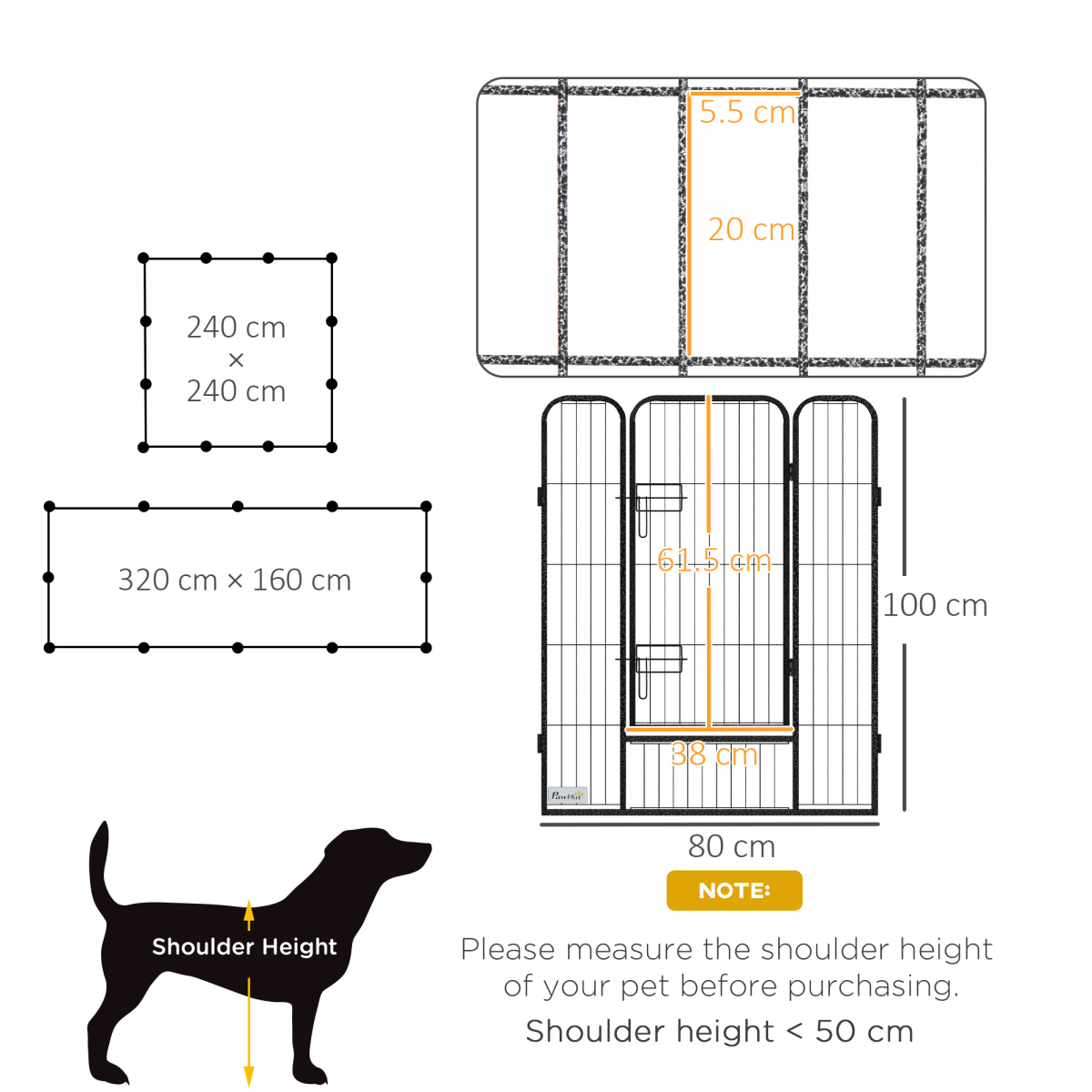 Heavy-Duty 12-Panel Puppy Play Pen for Indoor & Outdoor Use