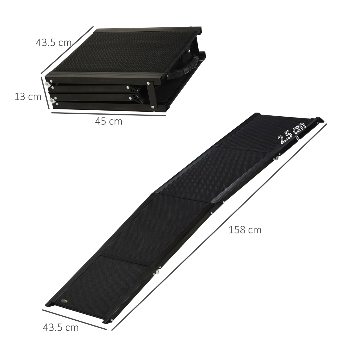PawHut Folding Dog Ramp for XL Dogs - Non-Slip, Portable Car Ramp