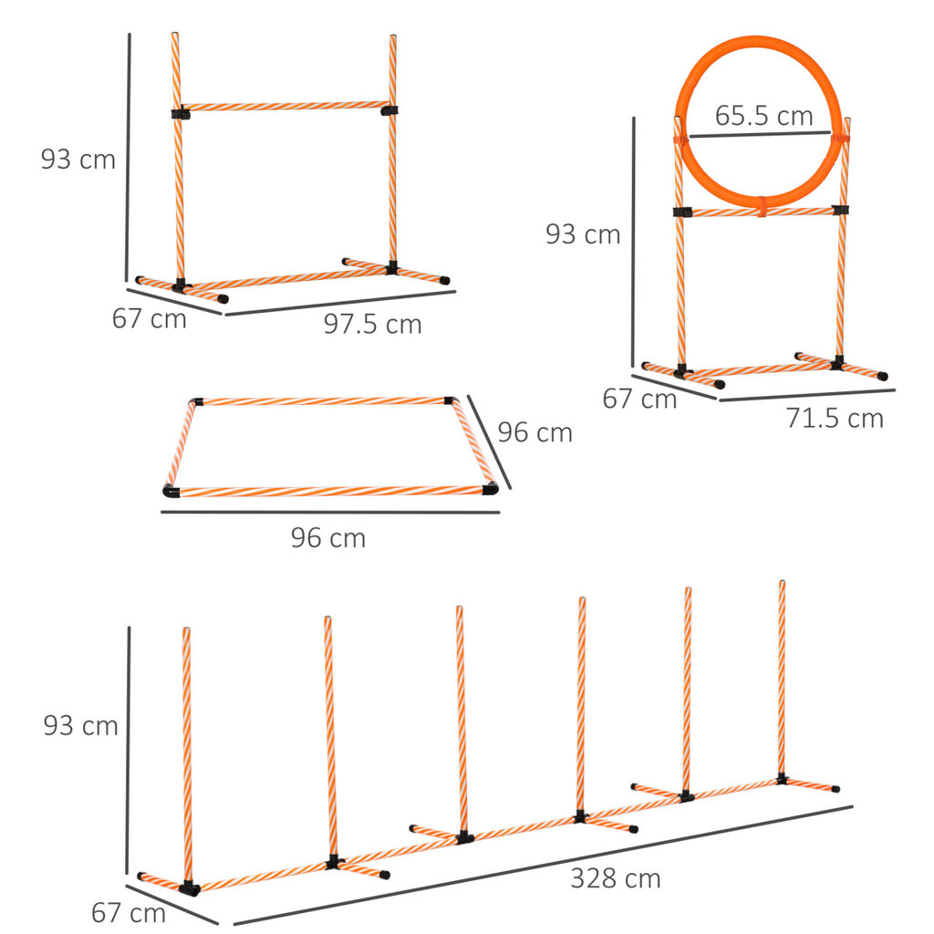 Pet Agility Training Set: Adjustable Hurdles, Ring, Whistle & Carry Bag