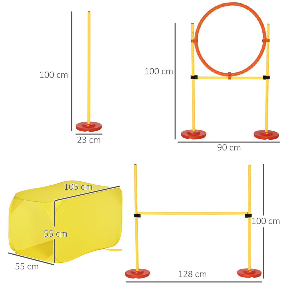 4-Piece Dog Agility Set for Easy Backyard Training Course