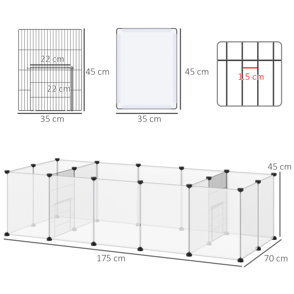 18-Panel DIY Playpen for Guinea Pigs & Hedgehogs - Spacious Modular Cage