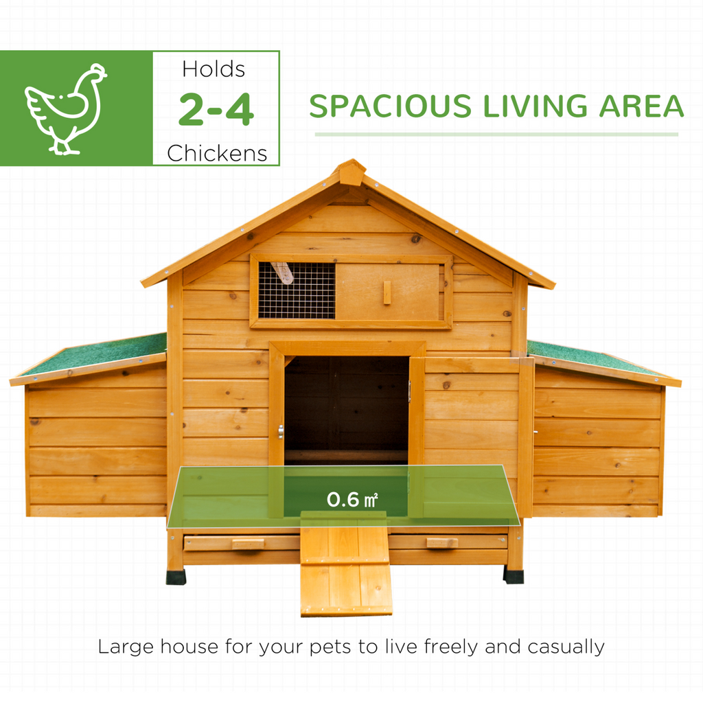 Solid Fir Outdoor Pet House with Dual Nesting Boxes & Weatherproof Roof