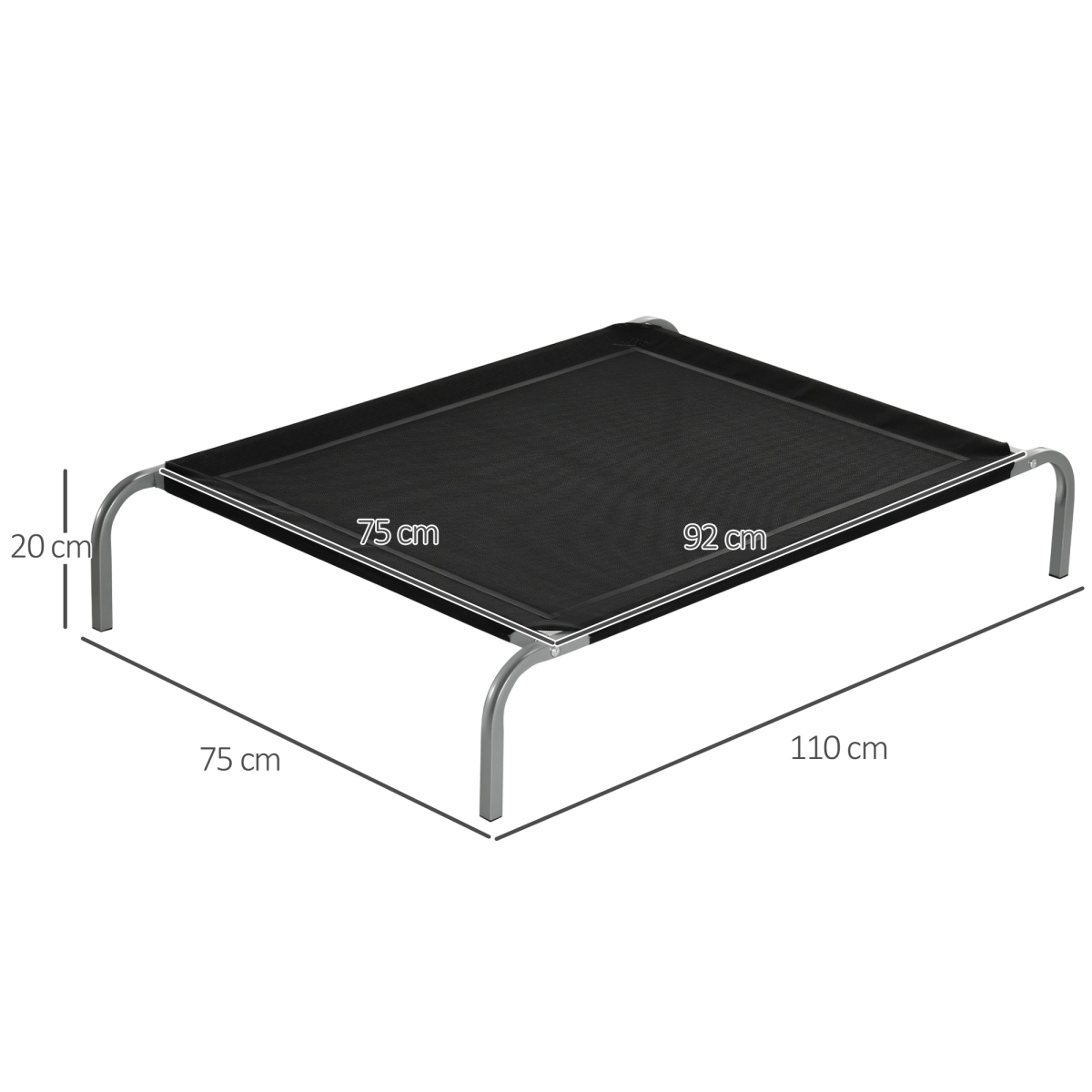 Pawhut Cooling Elevated Dog Bed with Non-Slip Pads for Large Dogs