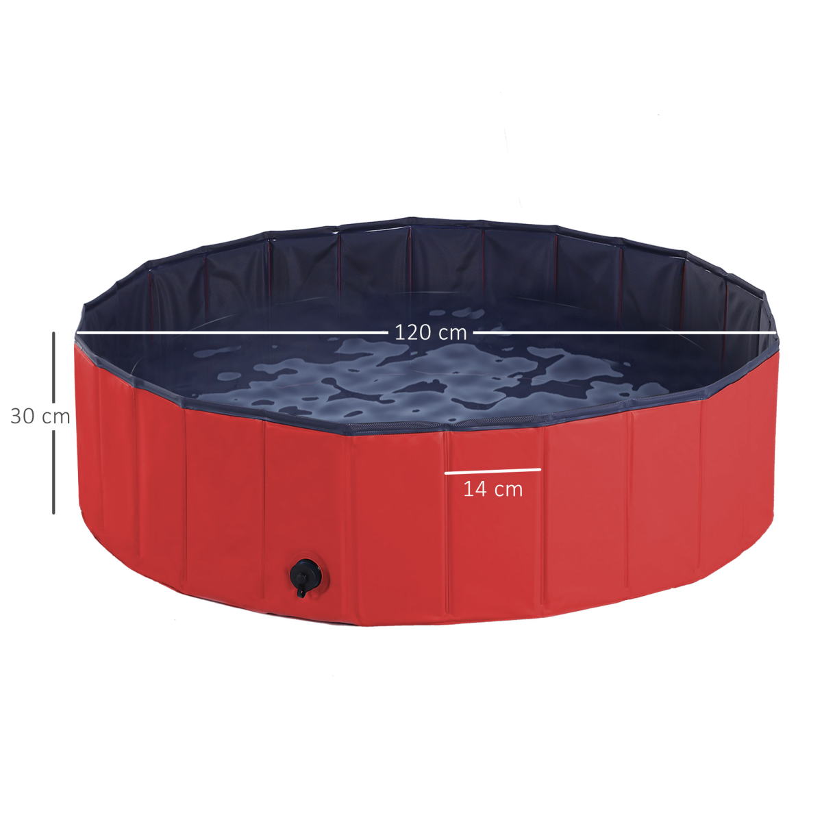 Pawhut 120cm Foldable Pet Paddling Pool - Indoor/Outdoor, Easy Clean