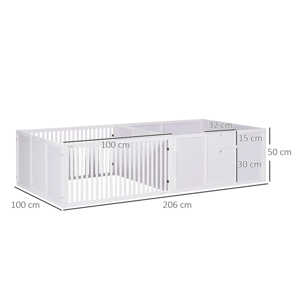 7-Panel Indoor Puppy Pen with 3 Doors, Dual-Room Design