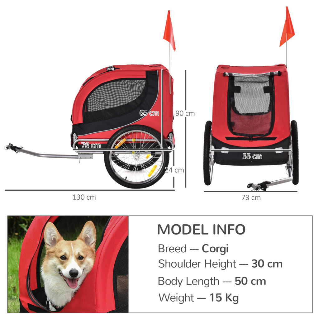 Dog Bike Trailer Carrier for Small-Medium Pets - Safe, Stable, Easy Travel