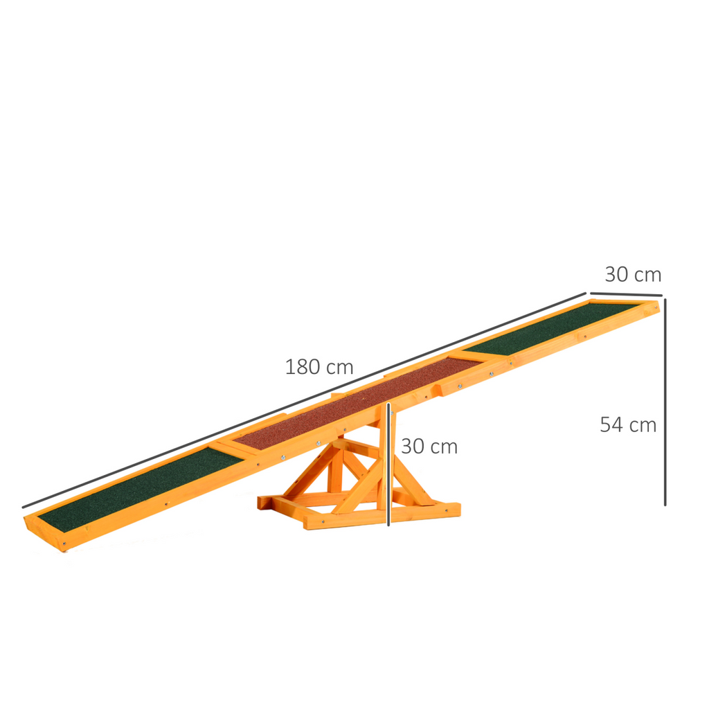 Pawhut Wooden Seesaw for Dogs - Training & Agility Toy, Non-Slip Surface