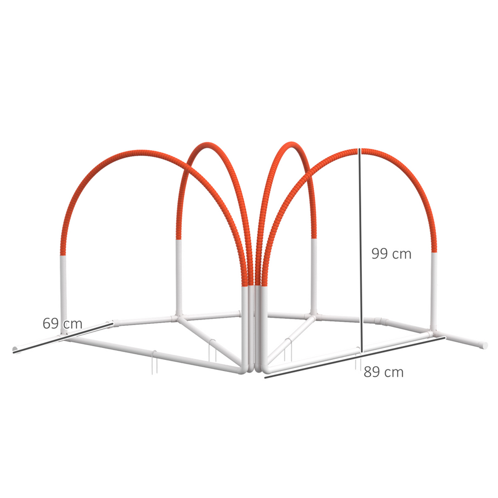 PawHut 4-Pole Weave Dog Agility Set with Carry Bag - Orange
