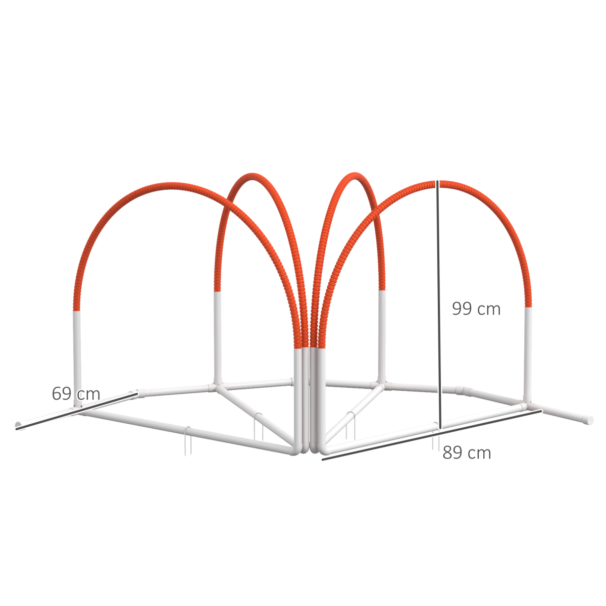 PawHut 4-Pole Weave Dog Agility Set with Carry Bag - Orange