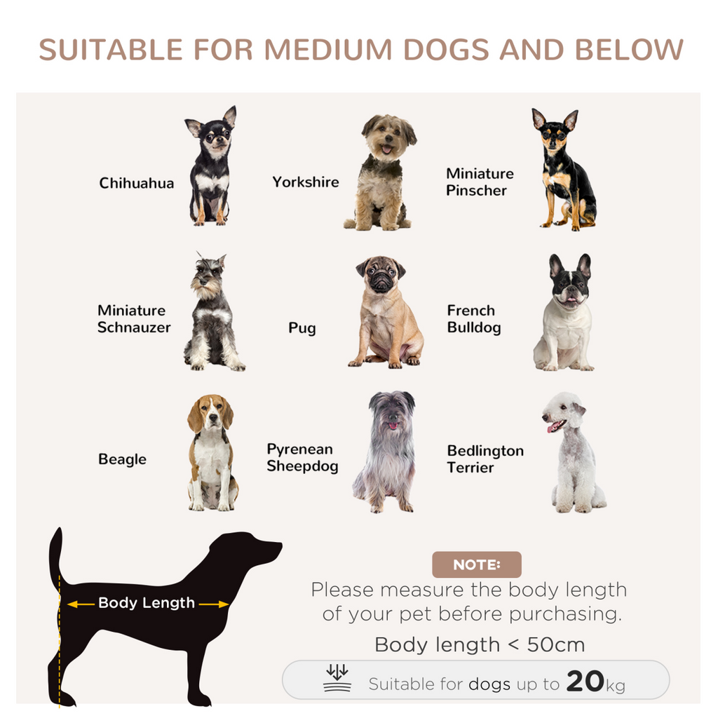 Wooden Dog Crate Furniture with Double Doors and Cushioned Pad - For Medium Dogs