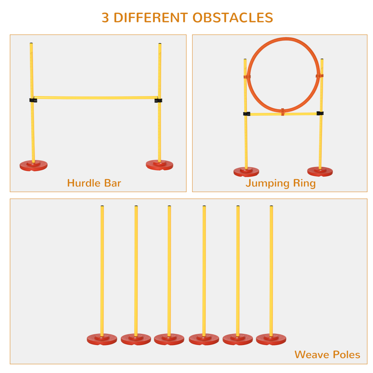 Portable Pet Agility Set: Adjustable Jump Poles, Ring & Turnstile Obstacles